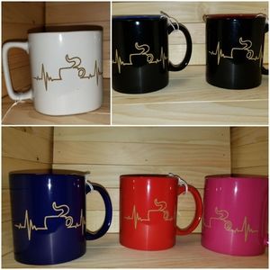 Coffee Heartbeat Coffee Mugs